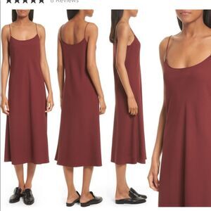 Theory Telson Rosina Midi Slip Dress Burgundy Size 6 New